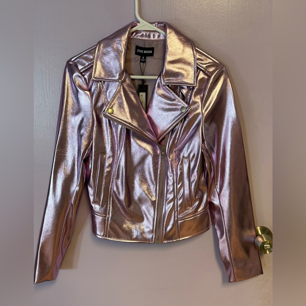 NWT Steve Madden Metallic Moto Jacket